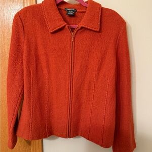 Vintage 100% Wool Orange zip up Blazer Jacket